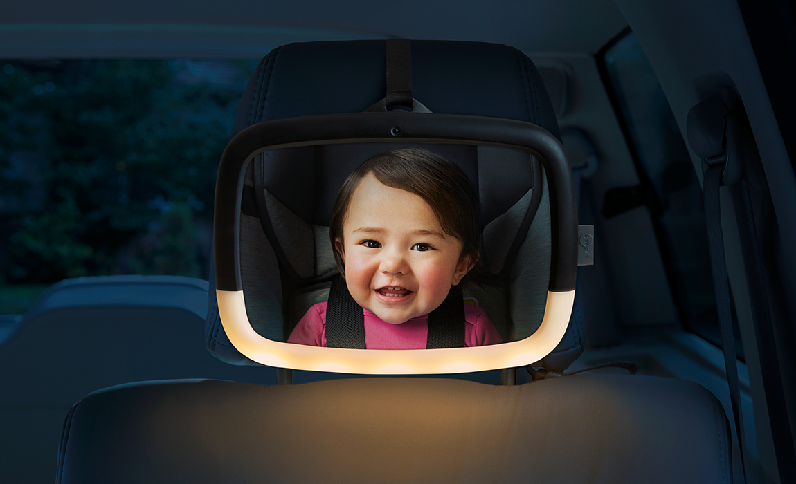 carousel image Lighted Pivot Baby Auto Mirror - 1